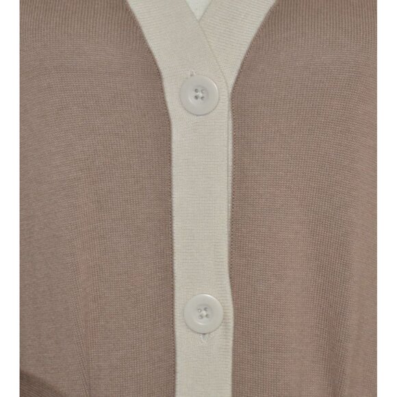 Cabi Ladies Brown Button Up Long Sleeve Midi Sweater Cardigan Shift Dress Size L - Picture 4 of 9